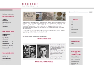 Screenshot der Hauptseite des Digitalarchivs NORDIKI